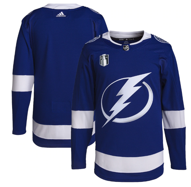 Men's Tampa Bay Lightning Blank 2022 Blue Stanley Cup Final Patch Stitched Jersey Men's Tampa Bay Lightning Blank 2022 Blue Stanley Cup Final Patch Stitched Jersey